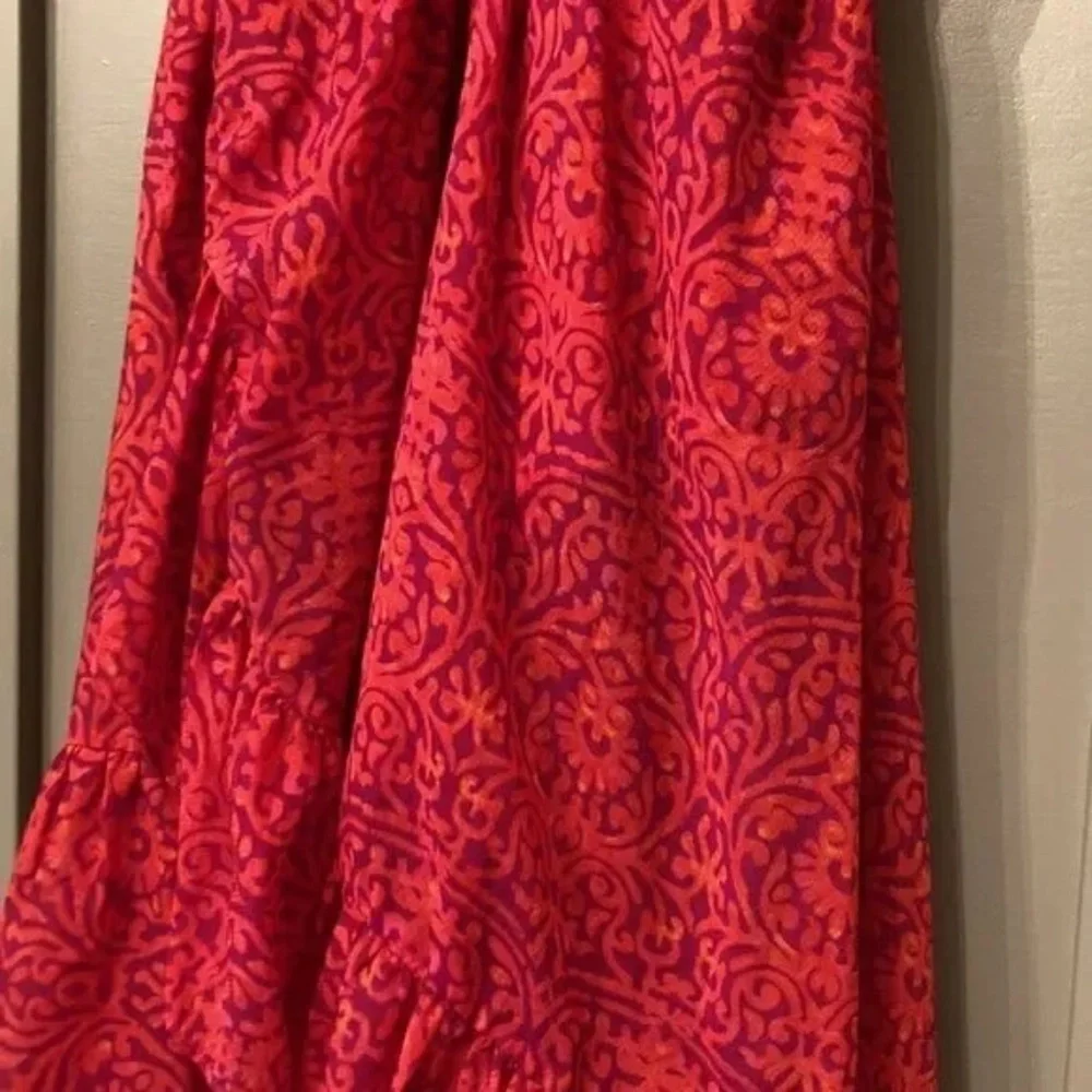 𝅺Free People Chiffon Safari Sun Short Casual Dress in Mango Combo Size Small